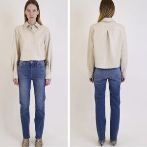 NWT SIMKHAI RIVER HIGH RISE CLEAN HEM JEANS - SALTAN size 26 $265